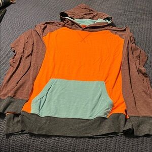 American Eagle Outfitters Orange and Gray Hoodie